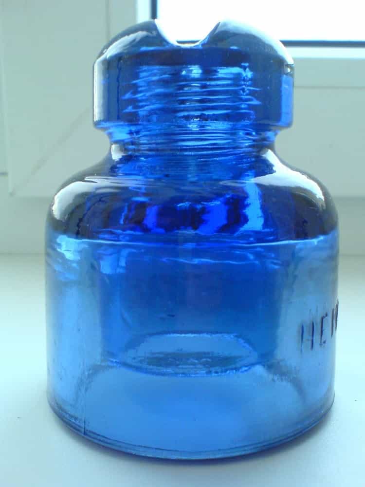 nice blue half transparent glass insulator